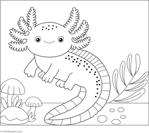 Axolotls coloring page – free printable for kids to color and enjoy