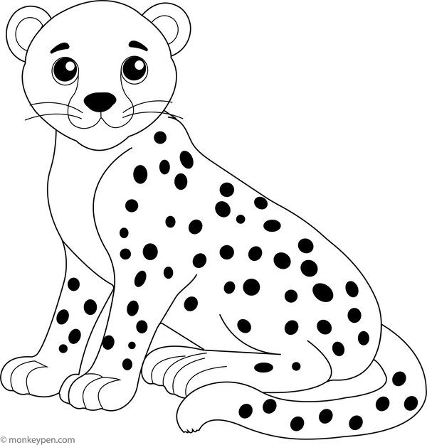 Cheetah coloring page – free printable for kids to color and enjoy