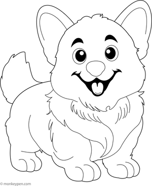Corgi coloring page – free printable for kids to color and enjoy