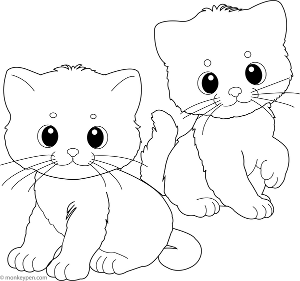 Kitten coloring page – free printable for kids to color and enjoy