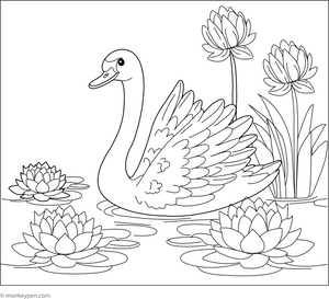 Swan coloring page – free printable for kids to color and enjoy