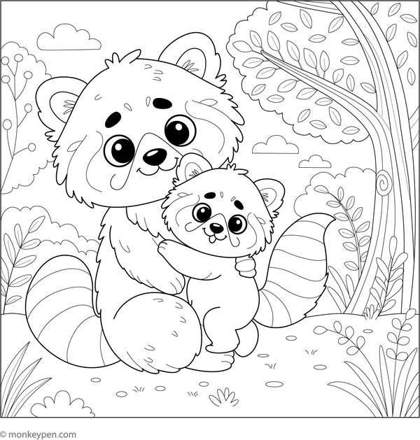 Red panda Coloring Book