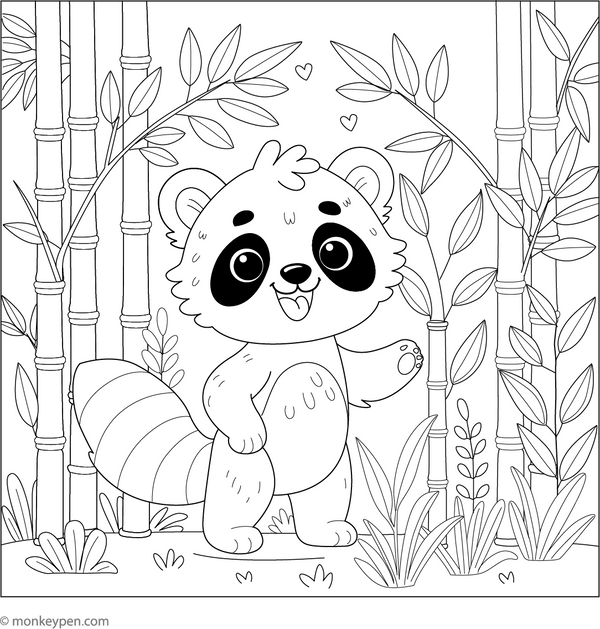 Red panda Coloring Book