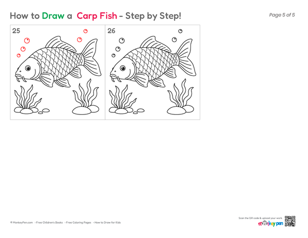 Cute and simple fish drawing for kids