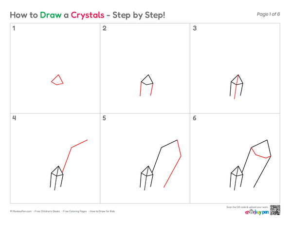How to Draw Crystals – Step-by-Step Gem Drawing for Kids