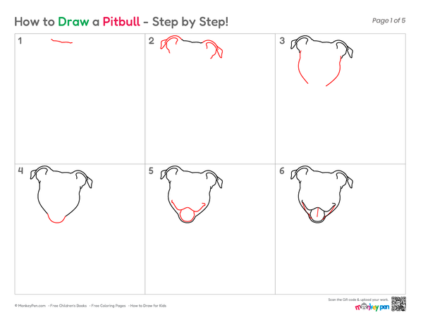 Beginner-friendly Pitbull sketch for kids.