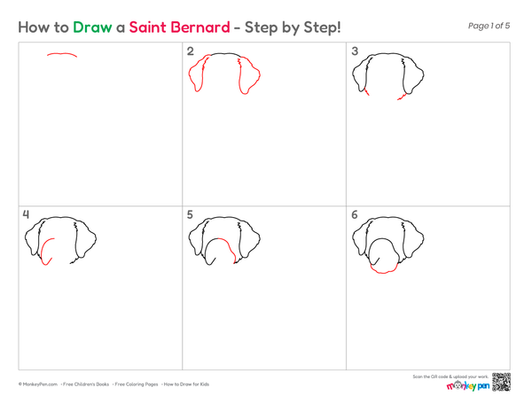Easy Saint Bernard sketch for beginners