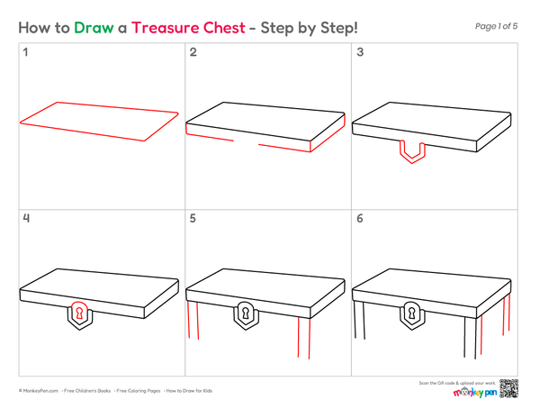 How to Draw a Treasure Chest – Easy Step-by-Step Pirate Drawing for Kids