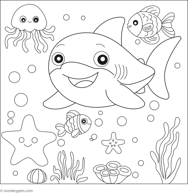Shark Coloring Book