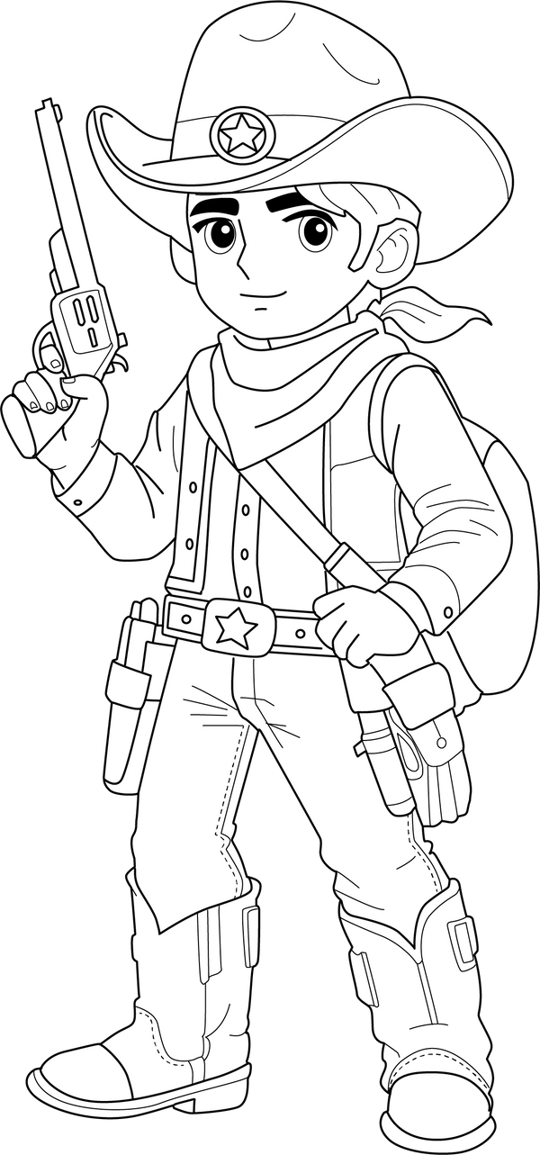 Cowboy Coloring Page – fun and educational printable for children