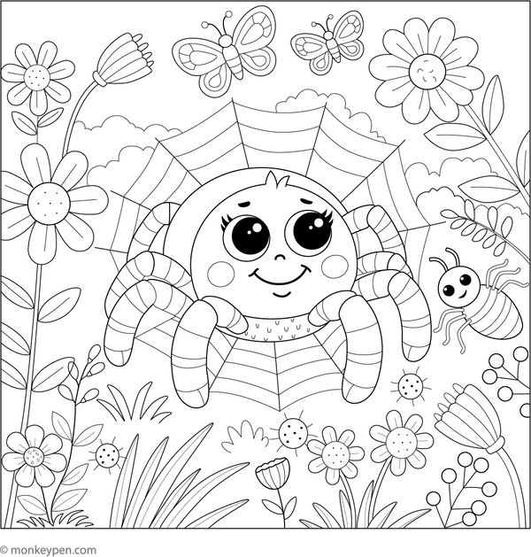 Spider Coloring Book