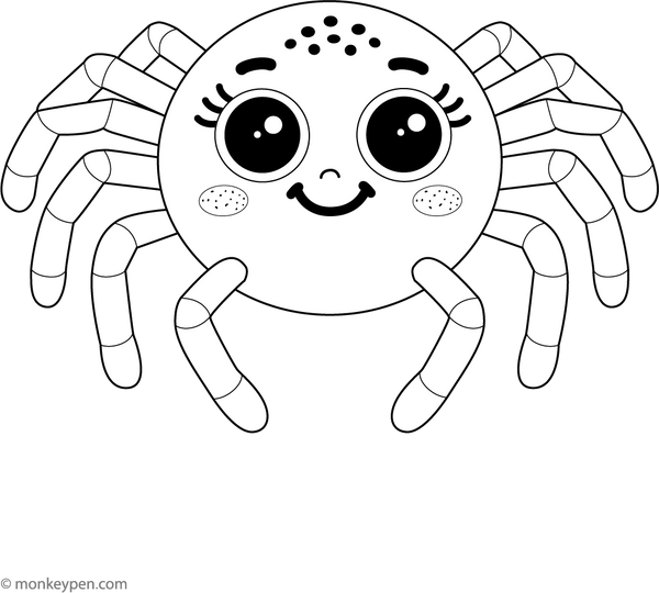 Simple Spider coloring page – free printable for kids to color and enjoy