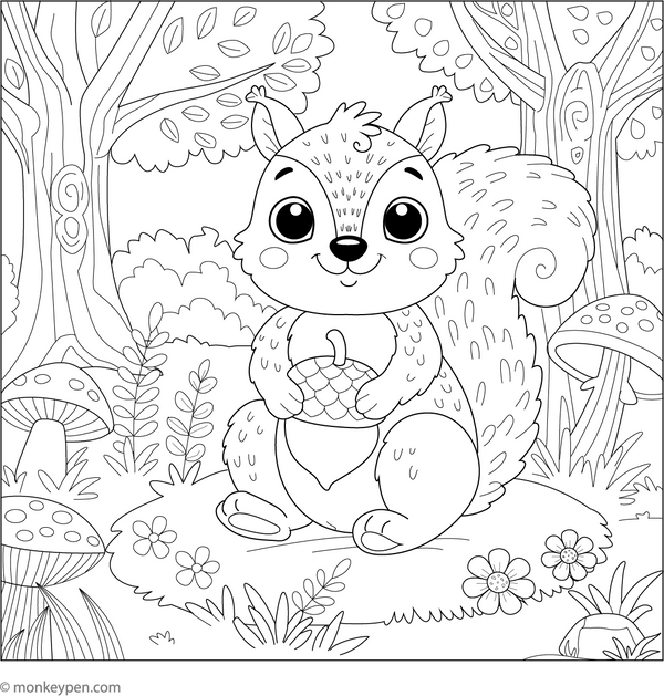 Squirrel Coloring Book