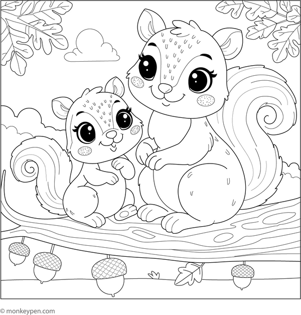 Squirrel Coloring Book