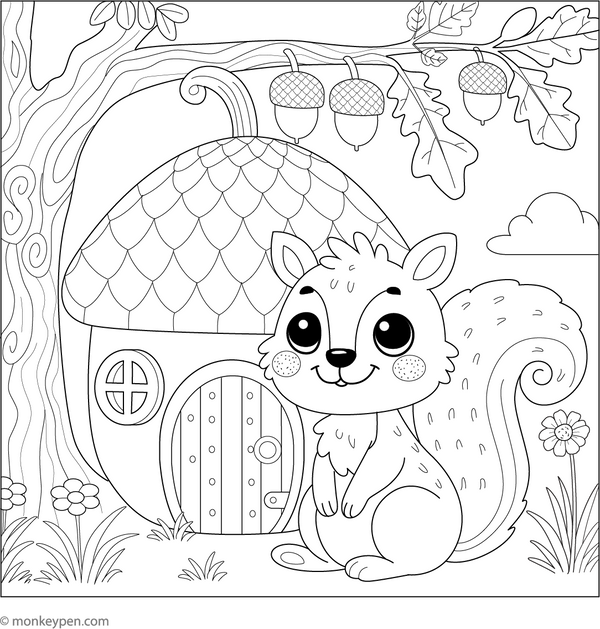 Squirrel Coloring Book