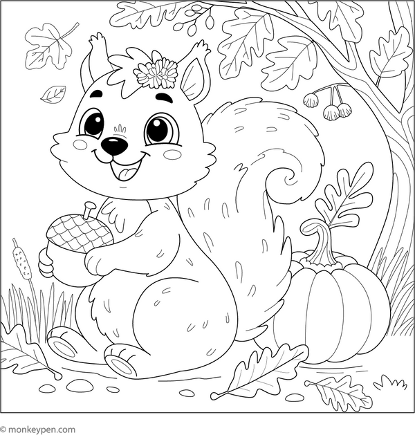Squirrel Coloring Book
