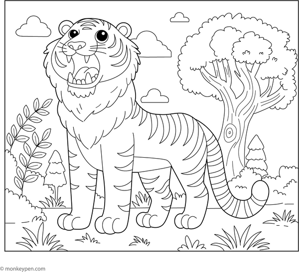 Tiger Coloring Book