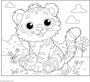 Cartoon Tiger coloring page – free printable for kids to color and enjoy