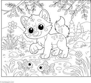Adventurous Wolf Cub coloring page – free printable for kids to color and enjoy
