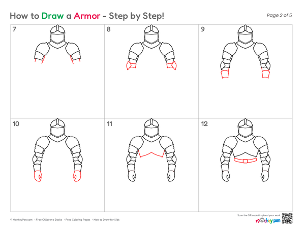 How to Draw Armor – Step-by-Step Knight Drawing for Kids