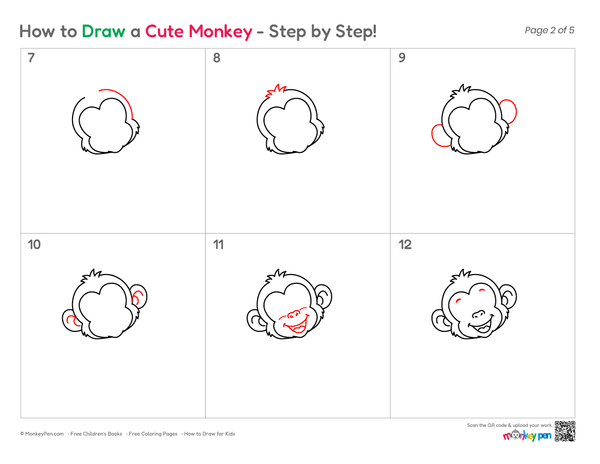 How to Draw a Cute Monkey – Simple Step-by-Step Animal Drawing for Kids