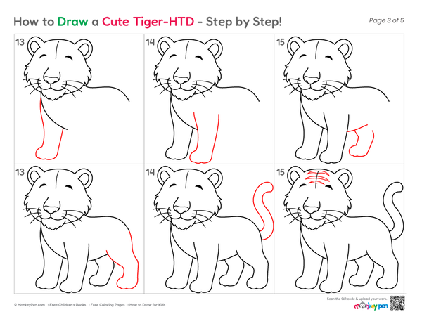 How to Draw a Cute Tiger – Easy Step-by-Step Animal Drawing for Kids