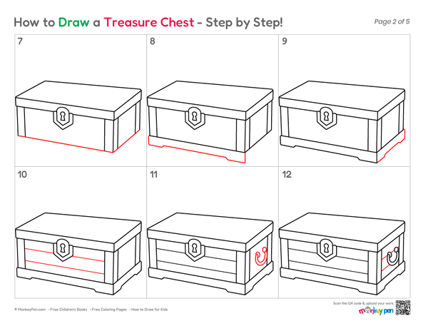 How to Draw a Treasure Chest – Easy Step-by-Step Pirate Drawing for Kids
