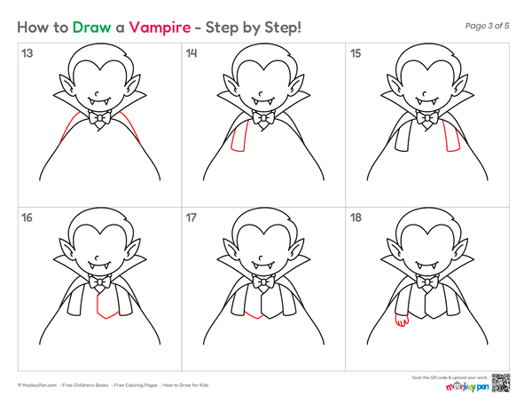How to Draw a Vampire – Step-by-Step Halloween Drawing for Kids