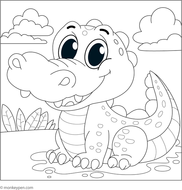Crocodile Coloring Book -Printable PDF