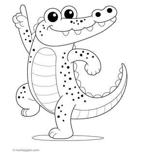 Dancing Crocodile coloring page – free printable for kids to color and enjoy