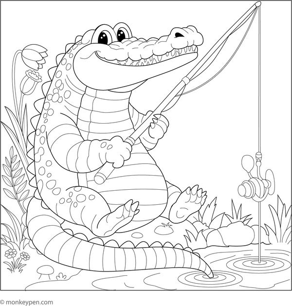 Crocodile Coloring Book -Printable PDF