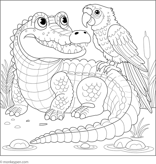 Crocodile Coloring Book -Printable PDF
