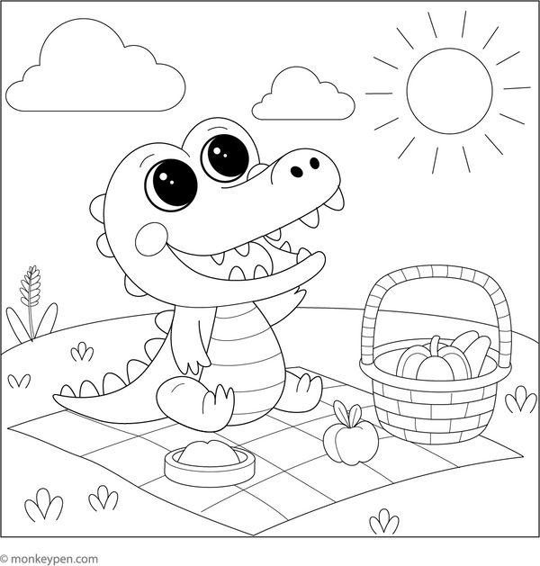 Crocodile Coloring Book -Printable PDF