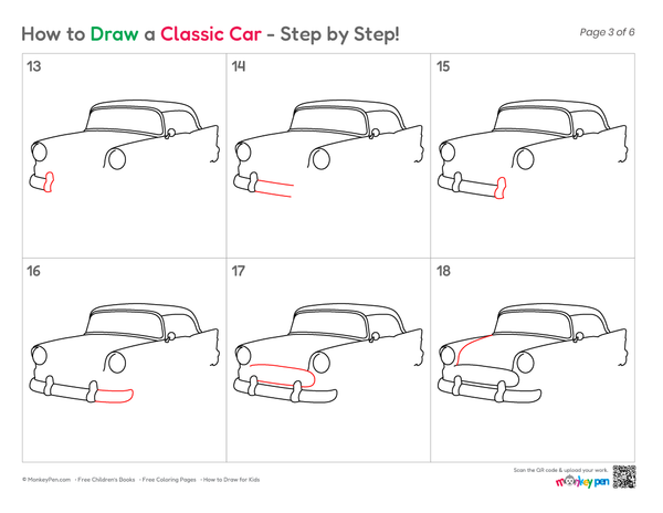 How to Draw a Classic Car – Easy Step-by-Step Vehicle Drawing for Kids