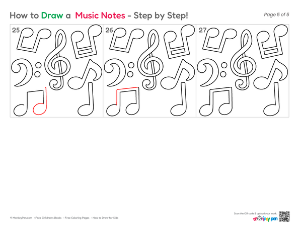 How to Draw Music Notes – Easy Step-by-Step Music Drawing for Kids