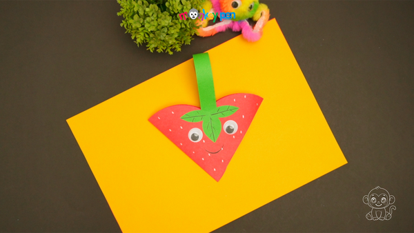Paper Strawberry Bag Craft Step 33