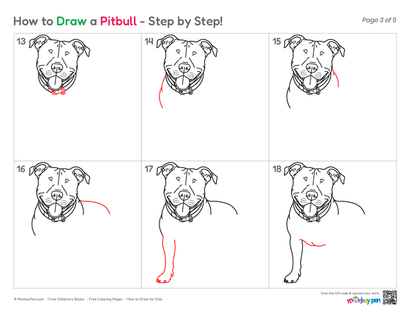 Kid-friendly Pitbull coloring page design.