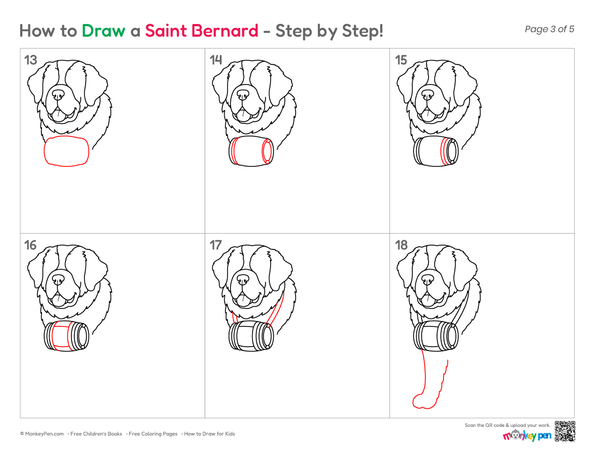 Saint Bernard puppy illustration
