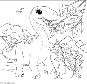 Diplodocus Eating Leaves coloring page – free printable for kids to color and enjoy