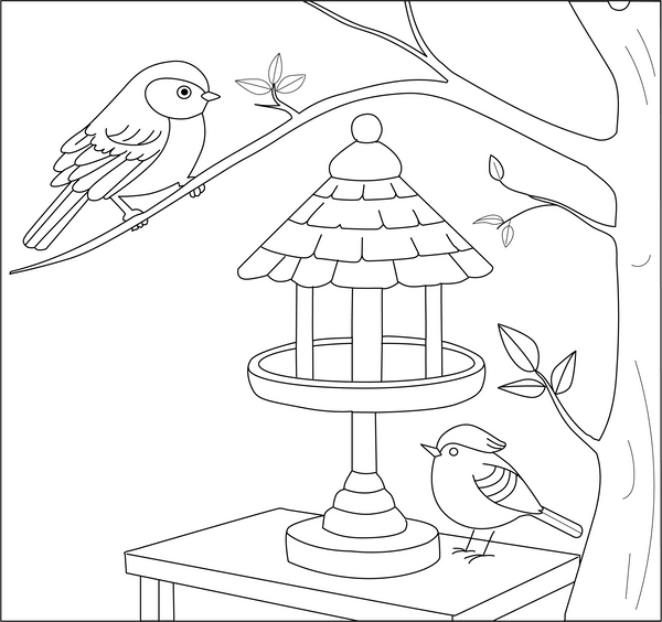 Bird Feeder Coloring Page – fun and educational printable for children