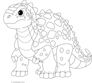 Armoured Ankylosaurus coloring page – free printable for kids to color and enjoy