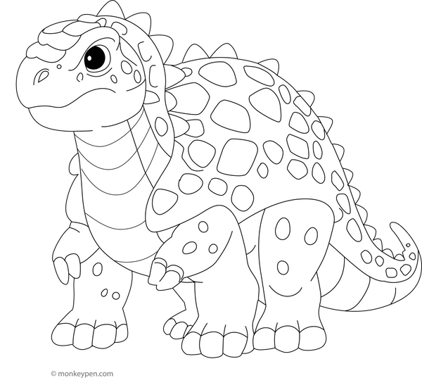 Armoured Ankylosaurus coloring page – free printable for kids to color and enjoy