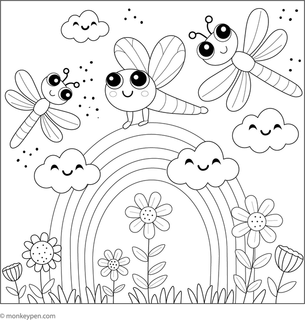 Printable Dragonfly Coloring Book