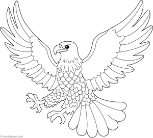 Eagle with Spread Wings coloring page – free printable for kids to color and enjoy