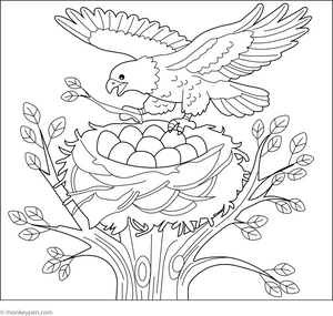 Eagle's Nest coloring page – free printable for kids to color and enjoy