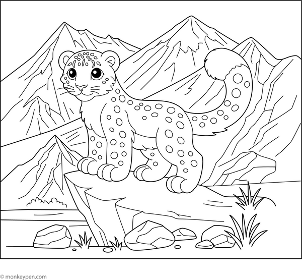 Snow Leopard colouring Page coloring page – free printable for kids to color and enjoy