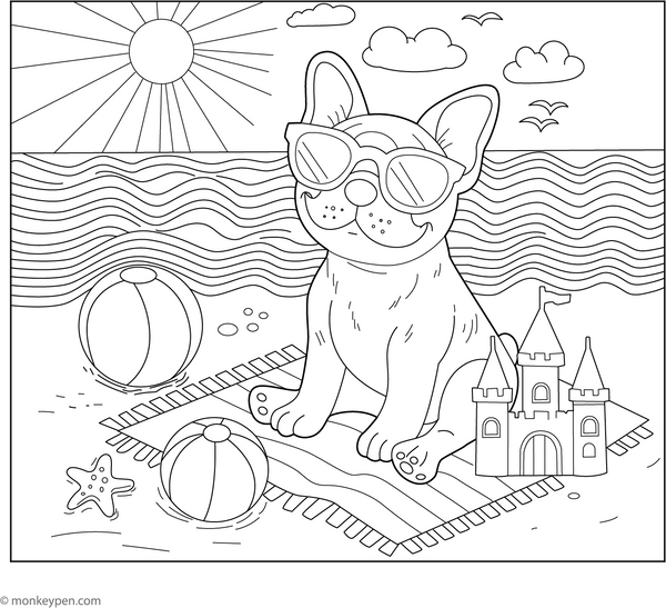 Free French Bulldog Coloring Book PDF