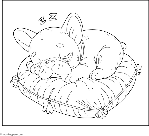 Free French Bulldog Coloring Book PDF