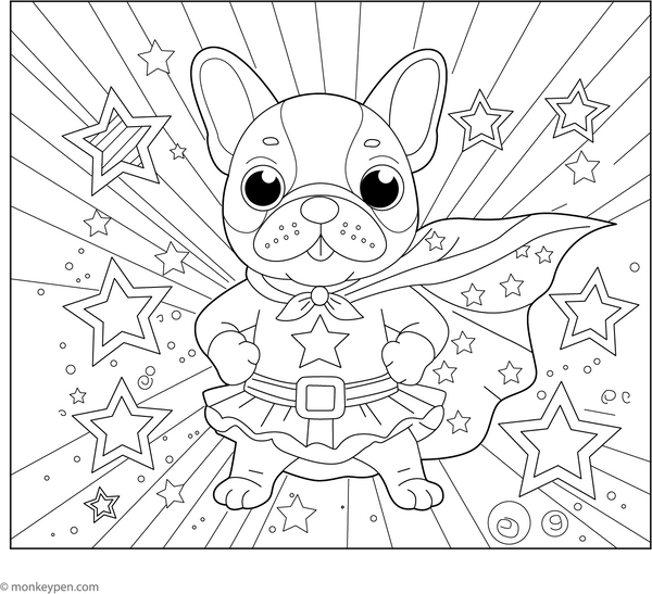Free French Bulldog Coloring Book PDF