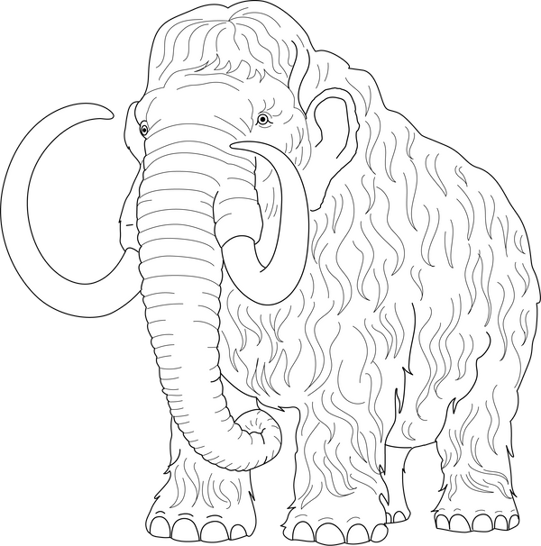 Mammoth Coloring Page – fun and educational printable for children